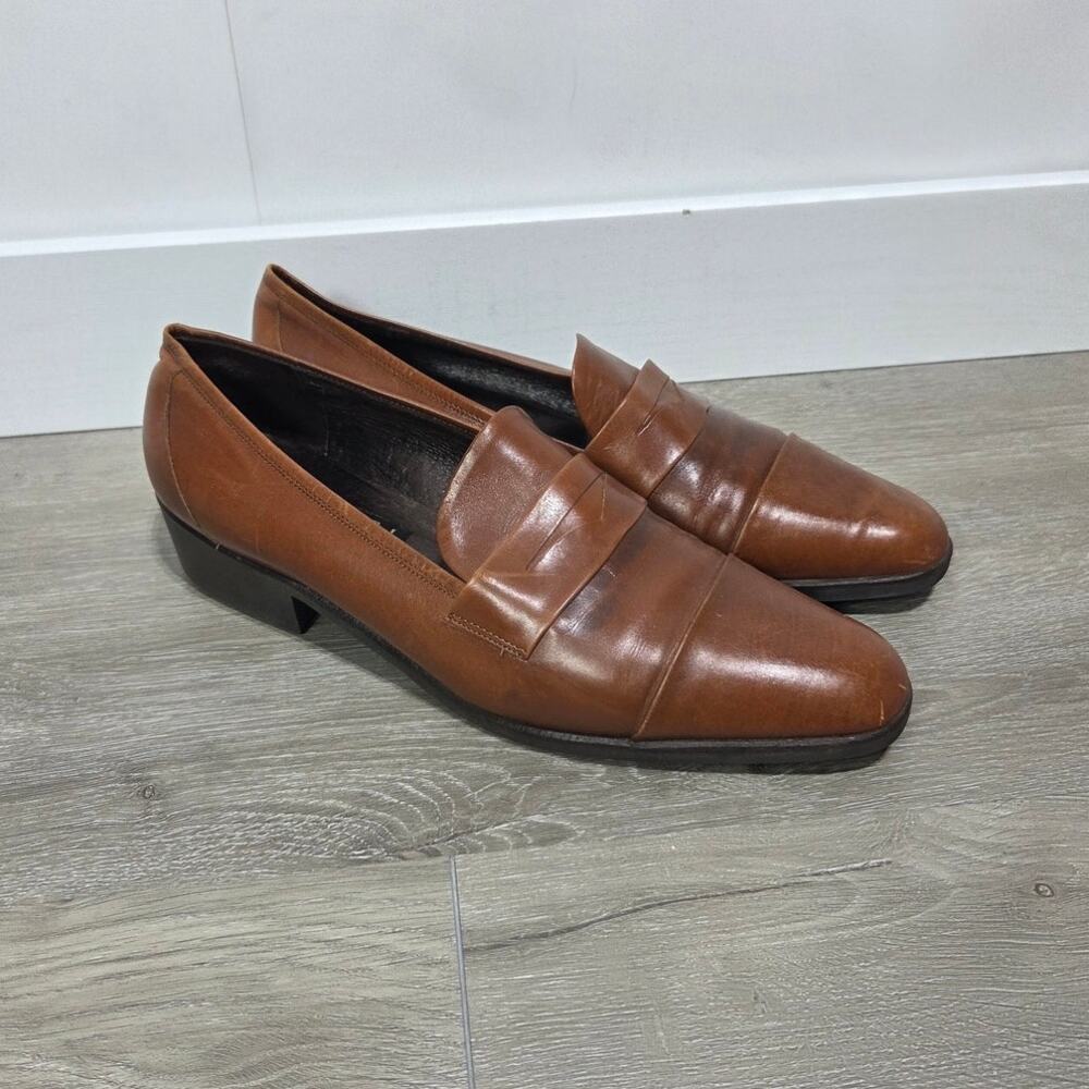 Amalfi Vintage Brown Leather Woman's Loafers Size 10.5